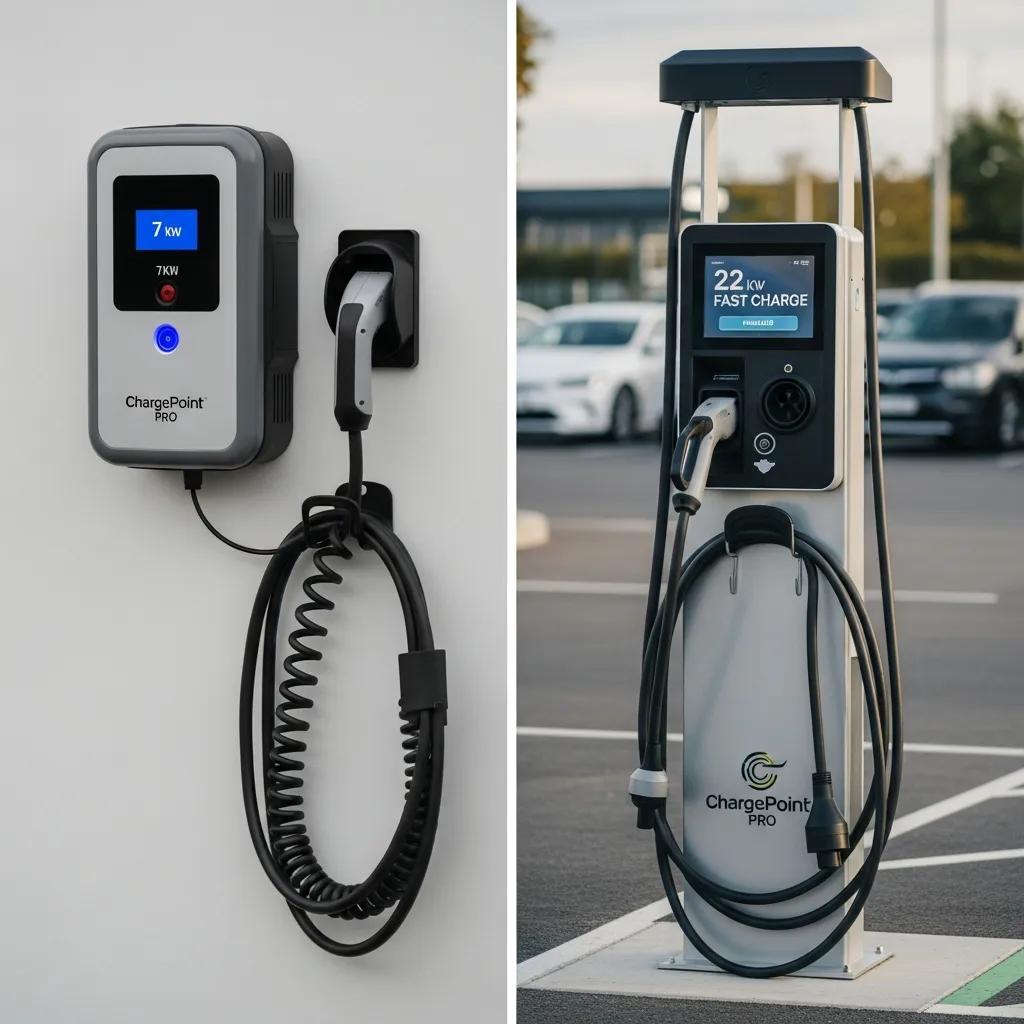 Different EV charger models and their power ratings compared